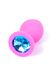 Анальная пробка с голубым кристаллом Plug-Jewellery Pink Silicon PLUG Medium- Light Blue Diamond - изображение 8
