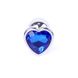 Анальна пробка з синім кристалом у вигляді серця Plug-Jewellery Silver Heart PLUG-Dark Blue - зображення 2
