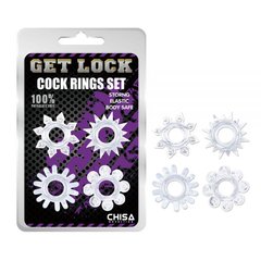 Набір кілець GK Power cock Rings Set-Clear, Прозрачный, Універсальний