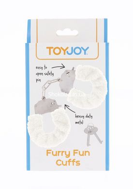 Наручники з хутром Toy Joy білі - картинка 4