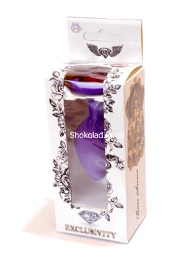 Анальная пробка с камнем Plug-Jewellery Purple Silicon PLUG Medium- Red Diamond размер М - картинка 9