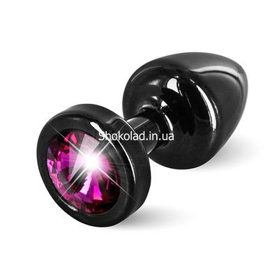 Анальная пробка S Diogol черная, фиолетовый камень, 25 мм - картинка 2