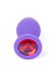 Анальная пробка с камнем Plug-Jewellery Purple Silicon PLUG Medium- Red Diamond размер М - изображение 3