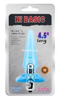 Плаг NICOLE'S Vibra Plug 4.5-Blue - картинка 2