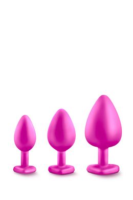 Набір анальних пробок LUXE BLING PLUGS TRAINING KIT PINK, Розовый/Прозрачный - картинка 3