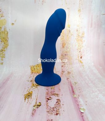 Анальный плаг в форме пениса Loveshop M синий 16*3.5 см - картинка 2