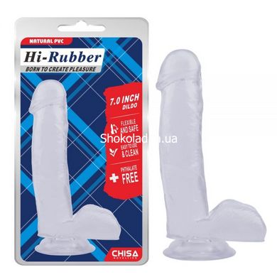 Фалоімітатор Chisa Hi-Rubber 7.0 Inch Dildo-Clear, Прозрачный, Розмір упаковки: 26,5*14*4,5 см - картинка 2