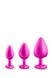 Набір анальних пробок LUXE BLING PLUGS TRAINING KIT PINK, Розовый/Прозрачный - зображення 3