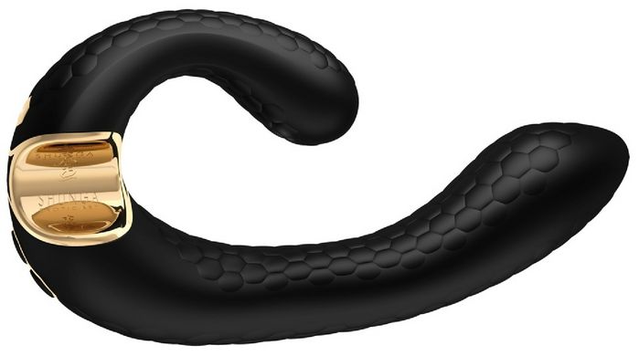 Вагінально-кліторальний вібратор Shunga Miyo нереалістичний, чорний, 18.5 х 3.7 см - картинка 3