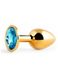 Анальна пробка з каменем Chisa Hi-Basic Gold Blue Gem Anal Plug, Золотой/Синий - зображення 3