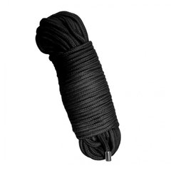 Мотузка для зв'язування 20 метрів, наконечники метал, чорна - картинка 1