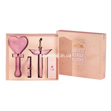 Подарочный набор BDSM итальянская кожа розовый Upko lovely kinky Puppy set - картинка 1