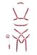 Портупея з наручниками Bad Kitty з пажами для панчіх, червона, S/M - зображення 7