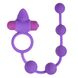 Ерекційне кільце Triple Pleasure з анальним ланцюжком, фіолетове - зображення 5